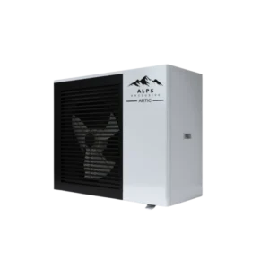 ALPS EXCLUSIVE 8,4 kW ARTIC warmtepomp. Schuin rechts Vooraanzicht